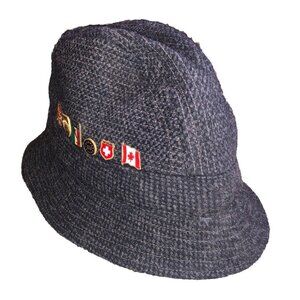David Hanna Donegal Ireland Hand Crafted Pure New Wool Gray Bucket Crusher Hat S